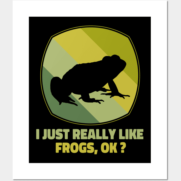 Funny Silhouette Frog Amphibians Lovers Girls Boys Animal Wall Art by Kreatart